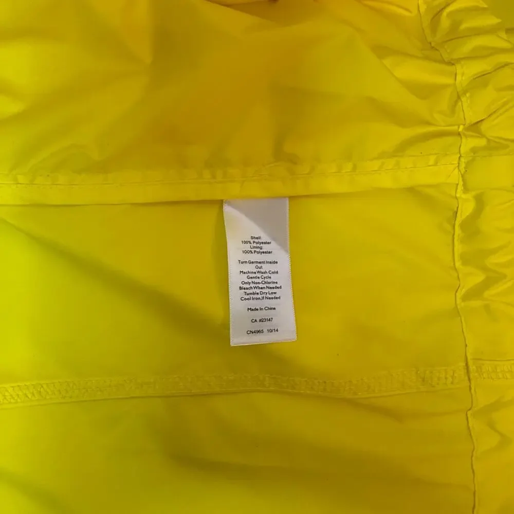Talbots Bright Yellow Hooded Windbreaker Sz Sp